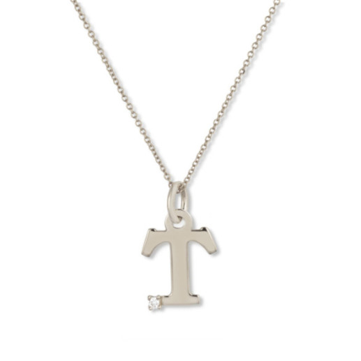 Colar inicial T Dot Diamond - Initial Gold Diamond Letters