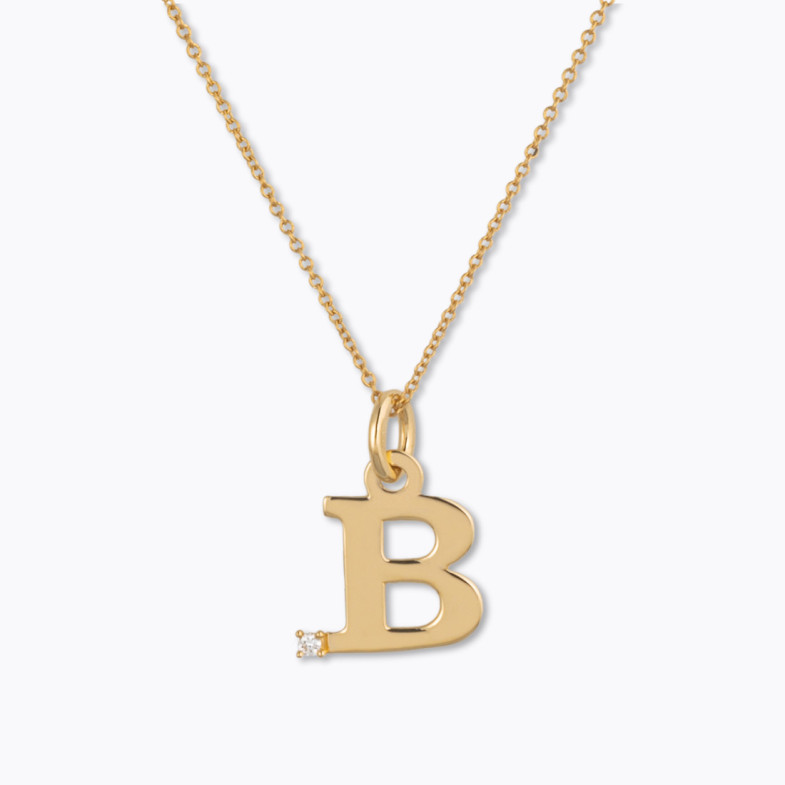 Initial necklace B DOT DIAMOND - Initial Gold Diamond Letters