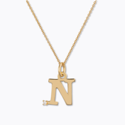 Initial necklace N DOT DIAMOND - Initial Gold Diamond Letters