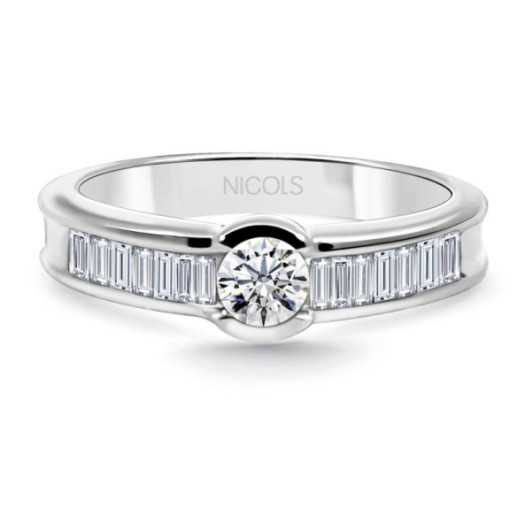 Anillo Diamantes Emily Oro Blanco 0,50ct - Anillos Compromiso Aniversario