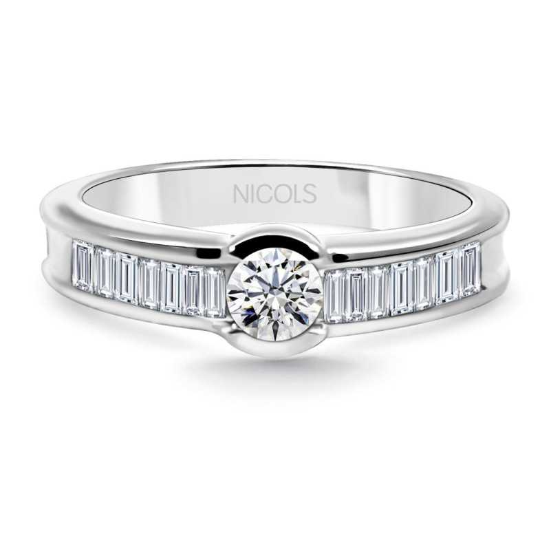 Anillo Diamantes Emily Oro Blanco 0,50ct - Anillos Compromiso Aniversario