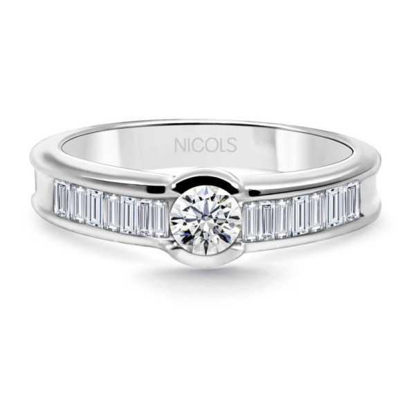 Anillo Diamantes Emily Oro Blanco 0,50ct - Anillos Compromiso Aniversario