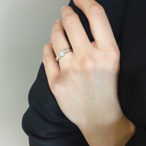 Anillo Diamantes Emily Oro Blanco 0,50ct - Anillos Compromiso Aniversario