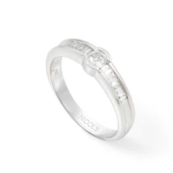 Anillo Diamantes Emily Oro Blanco 0,50ct - Anillos Compromiso Aniversario