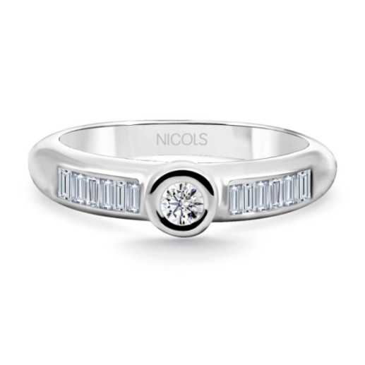 Anillo Diamantes Emily Oro Blanco 0,40ct - Talla Brillante