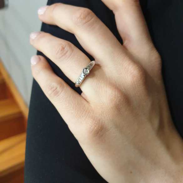 Anillo Diamantes Emily Oro Blanco 0,40ct - Talla Brillante