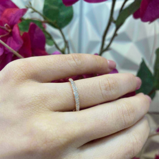 Aliança Diamante Lilia 0.32 Oro Rosa - ANéIS 2