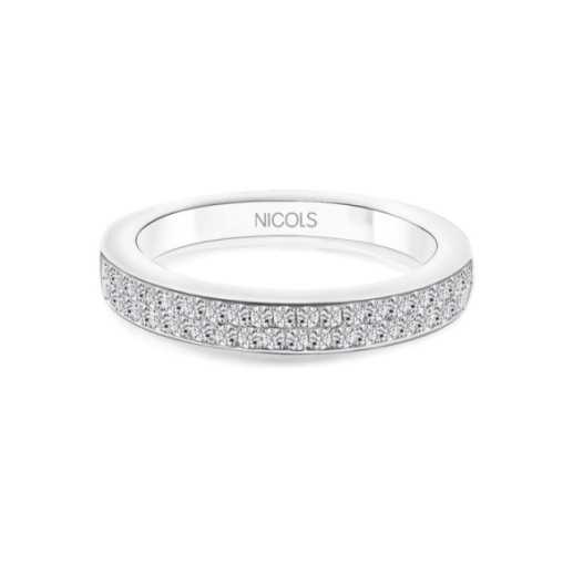 Anillo Media Alianza Diamantes Azalea 0.35 Ob - ANILLOS