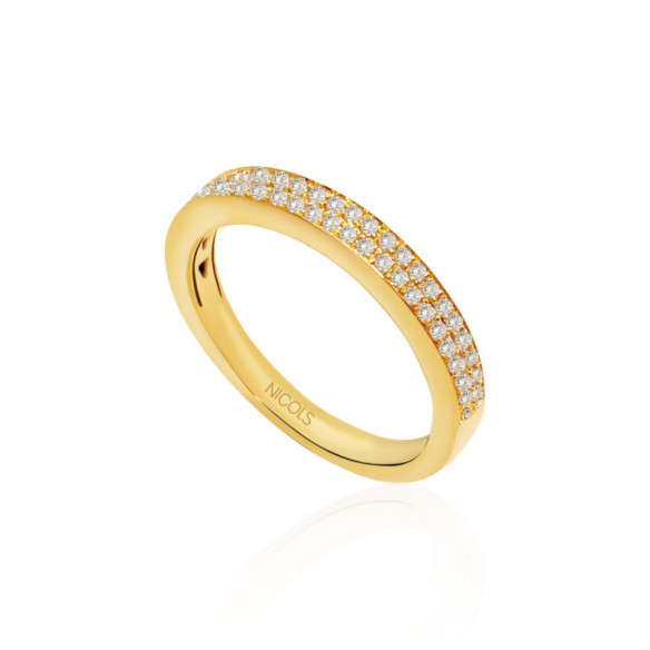 Anillo Diamantes Azalea 0.35 Oro Amarillo - Alianzas de Compromiso