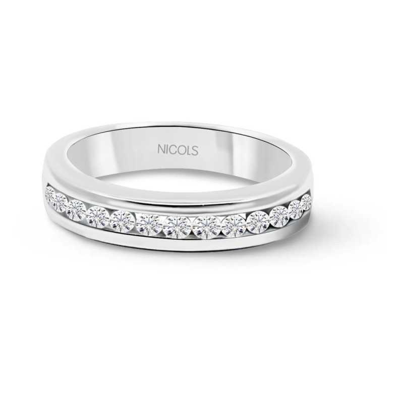 Anel de diamante Chloe 0,45 ouro branco - Alianças brilhantes