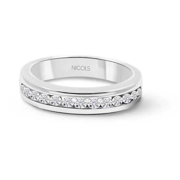 Anel de diamante Chloe 0,45 ouro branco - Alianças brilhantes