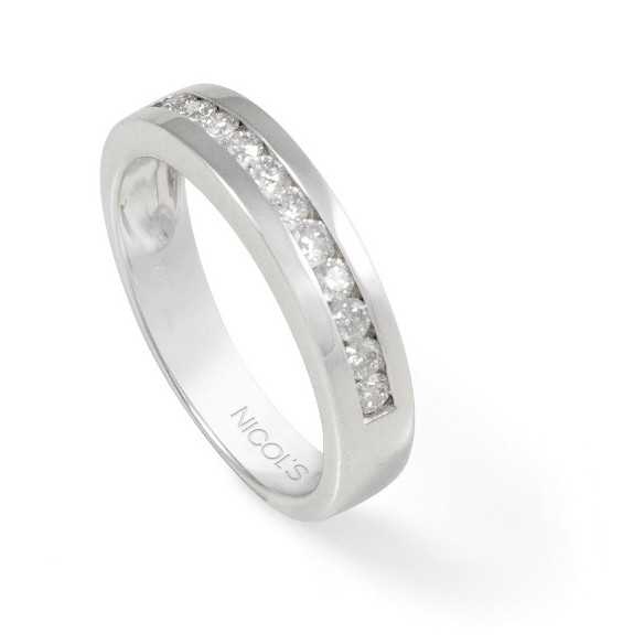 Anel de diamante Chloe 0,45 ouro branco - Alianças brilhantes