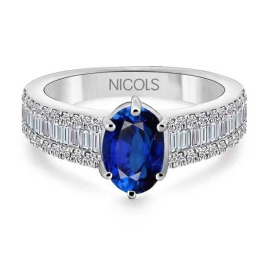 Anello zaffiro e diamanti Lola 1.00 - Anelli zaffiro