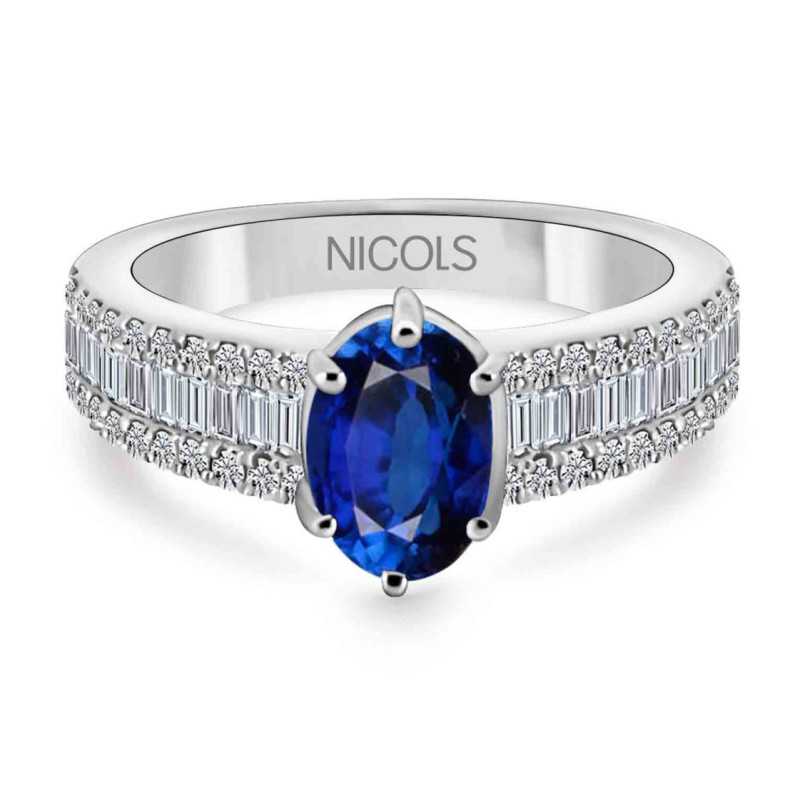 Lola Sapphire and Diamond Ring 1.00 - Sapphire rings