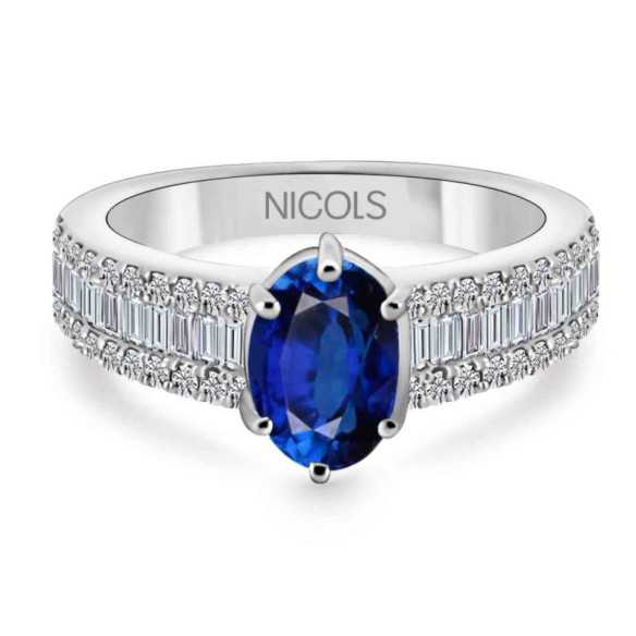 Anillo Zafiro y Diamantes Lola 1.00 - Anillos de Zafiro