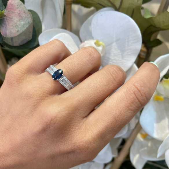 Anillo Zafiro y Diamantes Lola 1.00 - Anillos de Zafiro