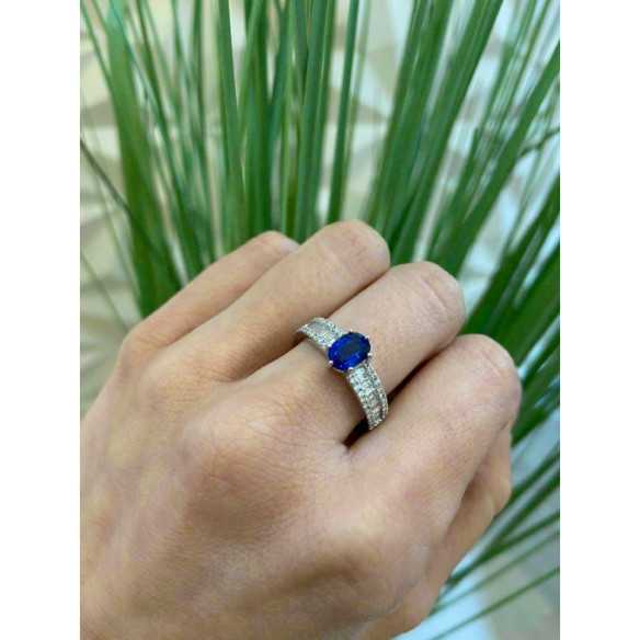 Anillo Zafiro y Diamantes Lola 1.00 - Anillos de Zafiro