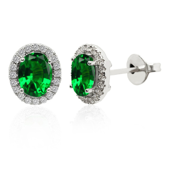 Pendientes Esmeralda Orla Dalia 1.96 - Pendientes de Esmeraldas
