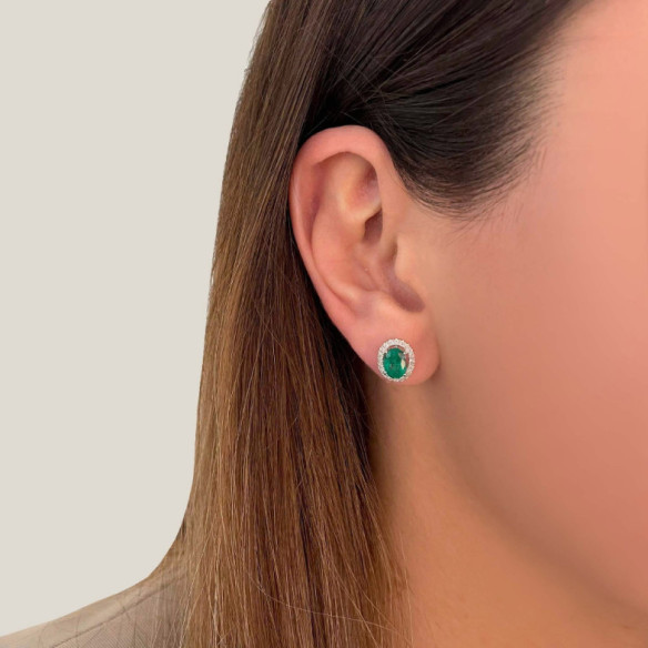 Pendientes Esmeralda Orla Dalia 1.96 - Pendientes de Esmeraldas