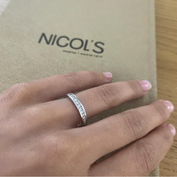 Anello Chloe con diamanti 0,35 in oro bianco - Alleanze luminose
