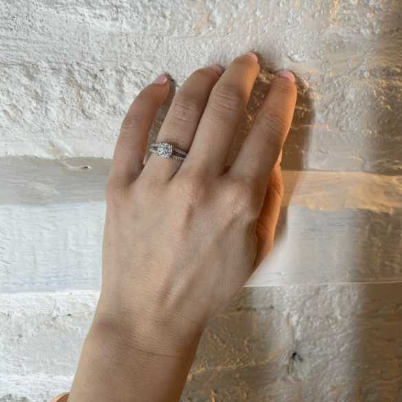 Diamante anello Noa 0.68 oro bianco - Anelli di fidanzamento Rosetta