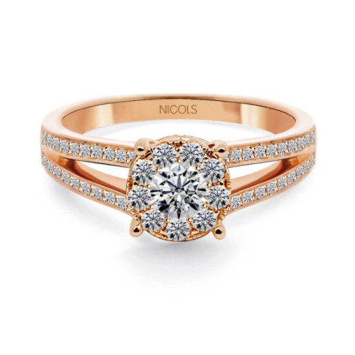 Anel de diamante Noa 0,68 ouro rosa - Brilhante