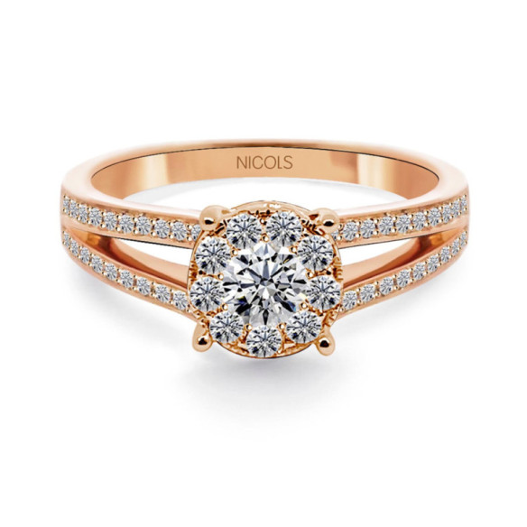 Anel de diamante Noa 0,68 ouro rosa - Brilhante