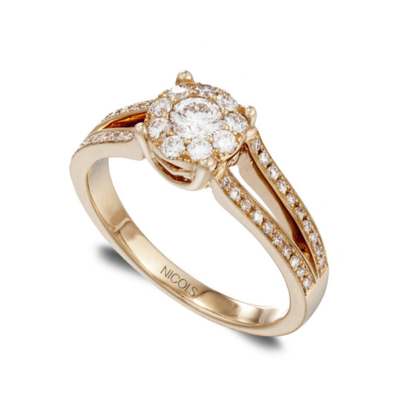 Anel de diamante Noa 0,68 ouro rosa - Brilhante
