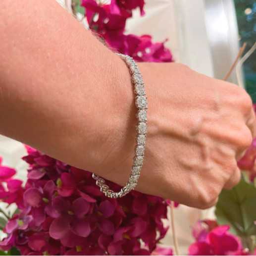 Hochzeitsband Riviere Roseton Armband - Diamant-Armbänder