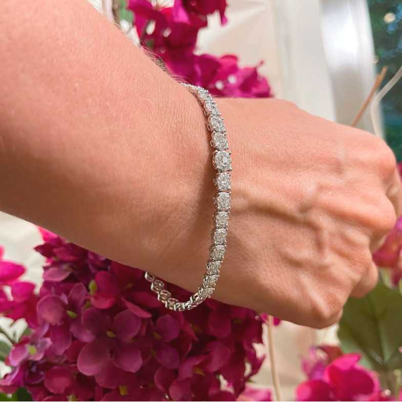 Hochzeitsband Riviere Roseton Armband - Diamant-Armbänder