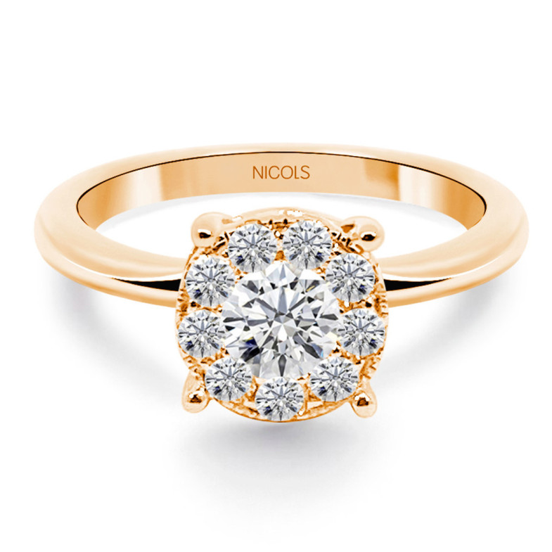 Anillo Diamantes Gardenia 0.48 Oro Rosa - Oro rosa solitario