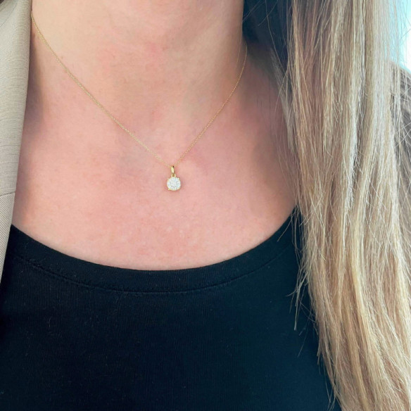 Spot-Rosette-Diamant-Anhänger - Diamantanhänger