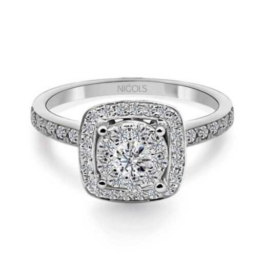 Anello di diamante Gardenia 0.78 - Anelli di fidanzamento Rosetta