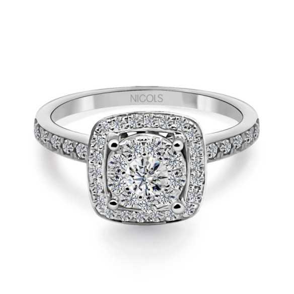Anello di diamante Gardenia 0.78 - Anelli di fidanzamento Rosetta