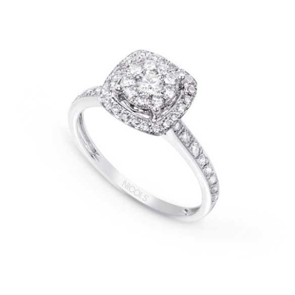 GARDENIA Diamond Ring 0.78 - Engagement rings Rosette