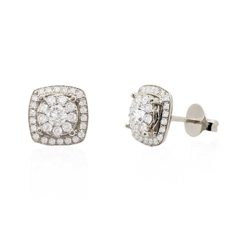 Pendientes Diamantes Gardenia 1.05 Oro Blanco - Pendientes de Novia