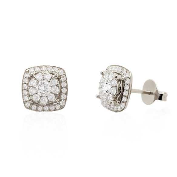Pendientes Diamantes Gardenia 1.05 Oro Blanco - Pendientes de Novia