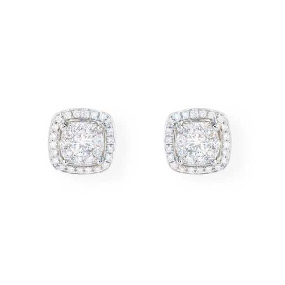 Gardenia Diamond Earrings 1.05 White Gold - Bride earrings