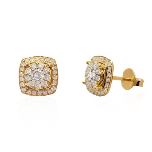Pendientes Diamantes Gardenia 1.05 Oro Amarillo - aniversario