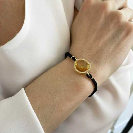 Pulsera Citrino Y Diamantes New Wave - Pulseras Piedras Color 2