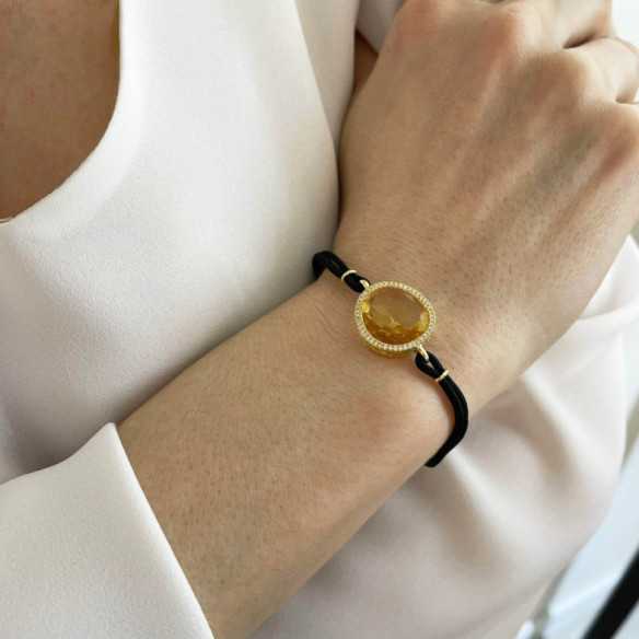 Citrino und Diamant Armband neue Welle - Steine Farbarmbänder