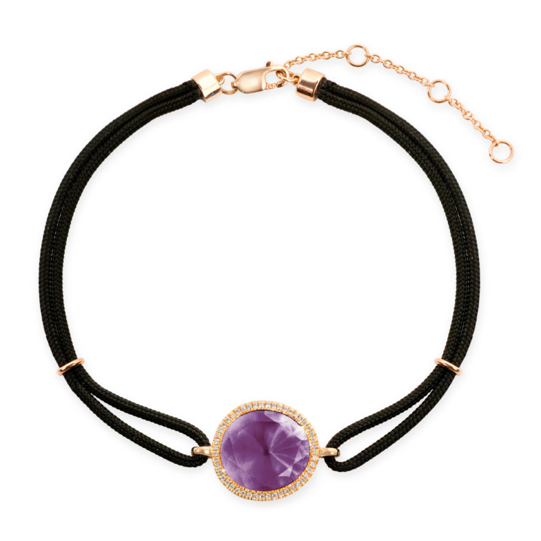 Pulsera Amatista Y Diamantes New Wave - Steine Farbarmbänder