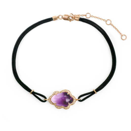 Pulsera Amatista Y Diamantes Nube New Wave - Steine Farbarmbänder