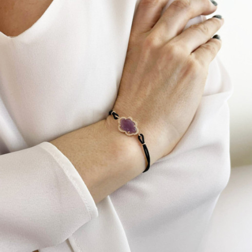 Pulsera Amatista Y Diamantes Nube New Wave - Pulseras Piedras Color 2