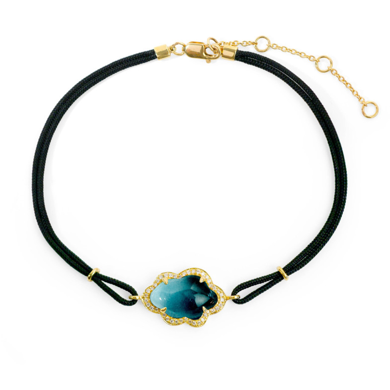 Pulsera Topacio Y Diamantes Nube New Wave - Pulseras Piedras Color