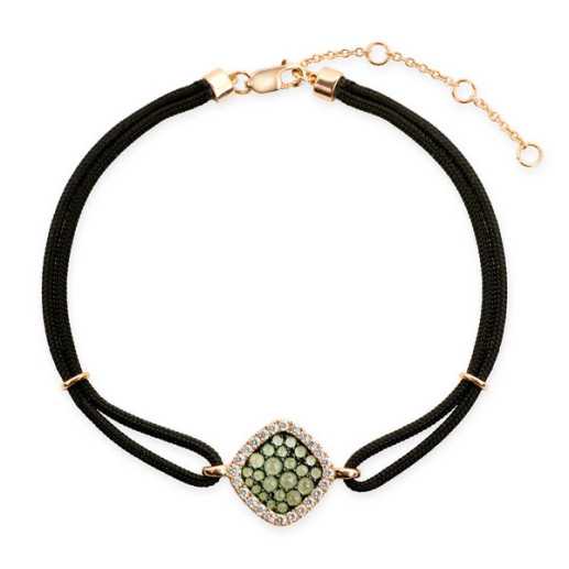 Bracciale in granato verde e diamante Rombo New Wave - Braccialetti colorati pietre
