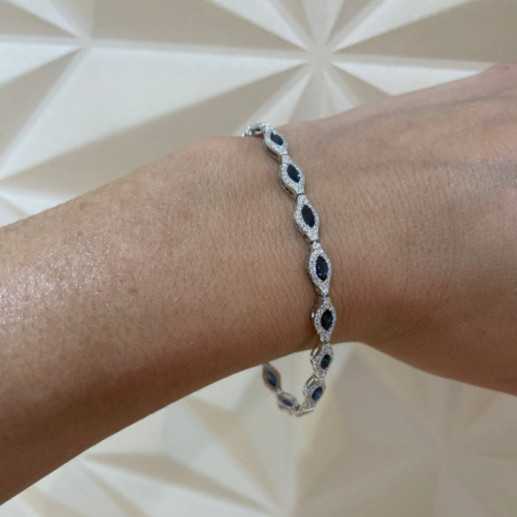 Bracciale in oro Sapphire Rombos - Braccialetti colorati pietre 2