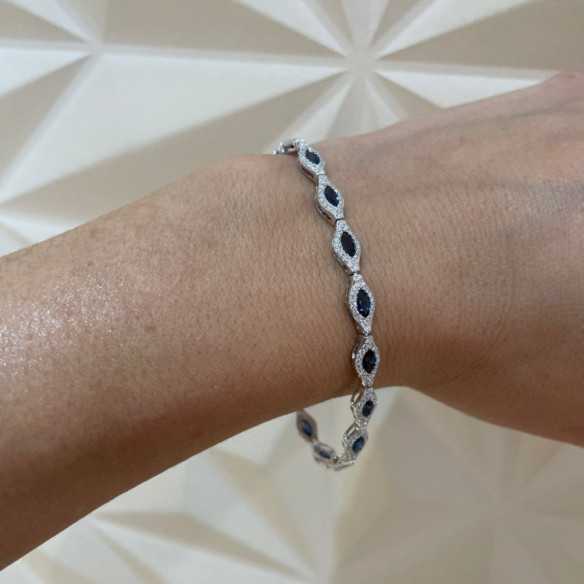Bracelet en or Sapphire Rombos - Bracelets de couleur de pierres