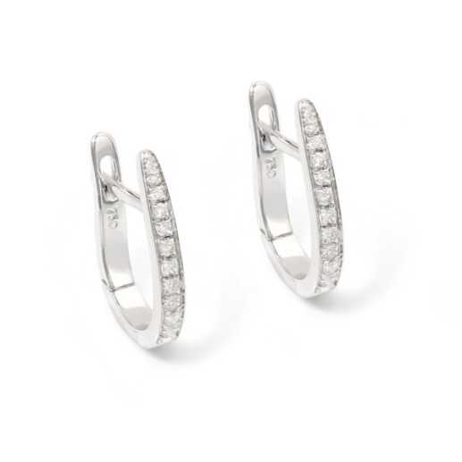 Pendientes Aro Diamantes Oval - pendientes de aro