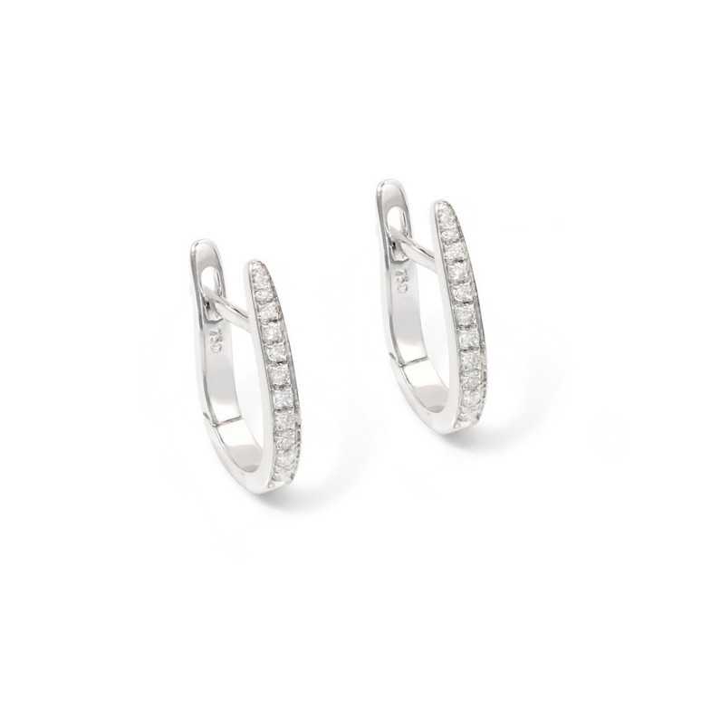 Pendientes Aro Diamantes Oval - pendientes de aro